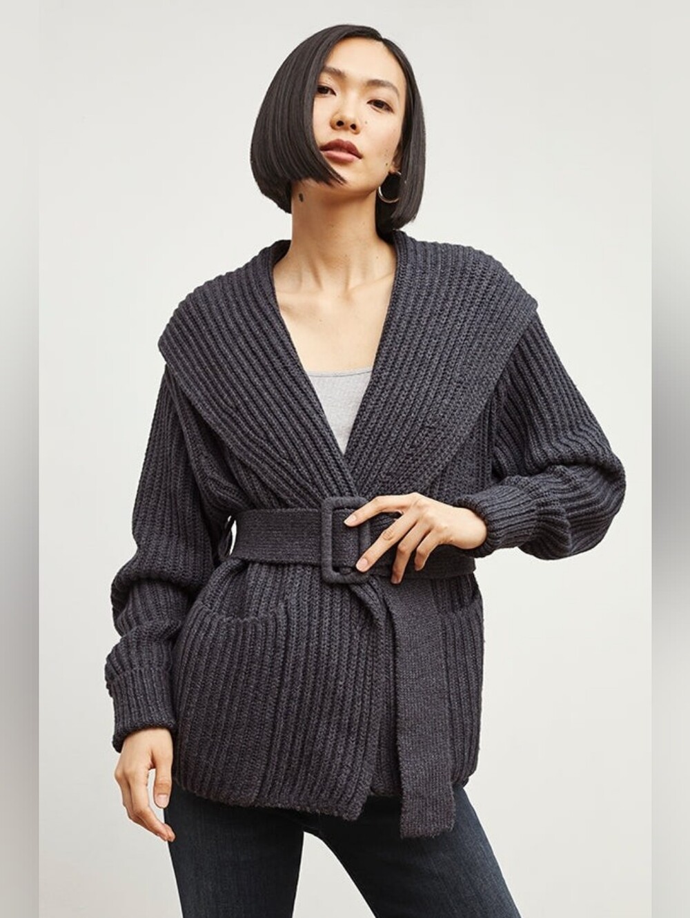 M.M. LAFLEUR The Snyder Jacket - Lush Merino Charcoal Color